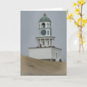 ハッピーバースデー-時計台 カード (黄色い花)