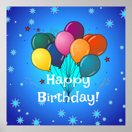 ハッピーバースデー...時間祝!クラシック丸 ポスター (正面)