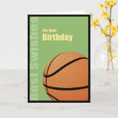 ハッピーバースデー、最も最高のな棒のバスケットボールカード カード (黄色い花)