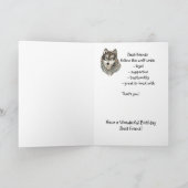 ハッピーバースデー、最高の友よりユーモアある狼 カード (内部)