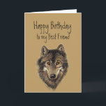 ハッピーバースデー、最高のFriend Wolf、Wolves Card カード<br><div class="desc">水素晴らし色のオ最高のフの動物の野生動物の芸術と友情の引用文とオオカミや動物を愛する友感動的人のための画像</div>