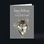 ハッピーバースデー、最高のFriend Wolf、Wolves Card カード<br><div class="desc">水素晴らし色のオ最高のフの動物の野生動物の芸術と友情の引用文とオオカミや動物を愛する友感動的人のための画像</div>