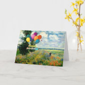 ハッピーバースデー、有名なポピー絵画フィールド カード (黄色い花)
