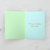 ハッピーバースデー、木の上のサル カード (内部)