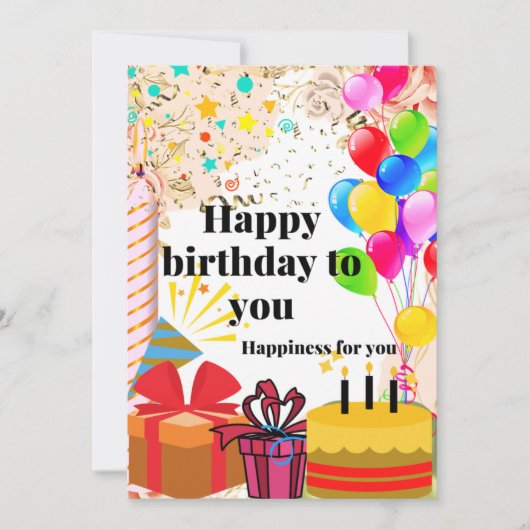 ハッピーバースデー 案内状 (正面)