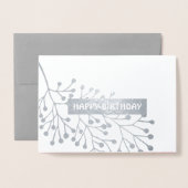 ハッピーバースデー。植物性ピンク |ピーチウォーターの色 箔カード (封筒付き正面)