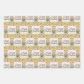 ハッピーバースデー《植物》百日草花 ラッピングペーパーシート (正面2)