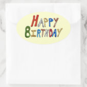 ハッピーバースデー 楕円形シール (バッグ)