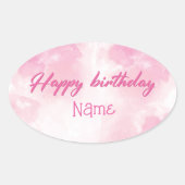 ハッピーバースデー 楕円形シール (正面)