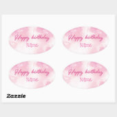 ハッピーバースデー 楕円形シール (シート)