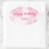 ハッピーバースデー 楕円形シール (バッグ)