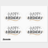 ハッピーバースデー 楕円形シール (シート)