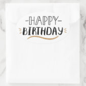 ハッピーバースデー 楕円形シール (バッグ)