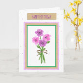 ハッピーバースデー 水彩花 カード (黄色い花)