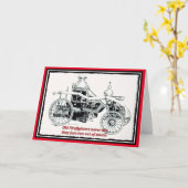 ハッピーバースデー、消防士 カード (黄色い花)