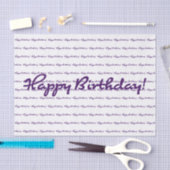 ハッピーバースデー!濃い紫のスクカジュアルリプト 薄葉紙 (クラフト)