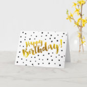 ハッピーバースデー-点々のあるな挨拶状 カード (黄色い花)