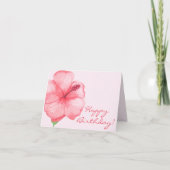 ハッピーバースデー |熱帯ハイビスカスの花 カード (正面)