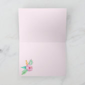 ハッピーバースデー |熱帯ハイビスカスブーケ カード (内部)