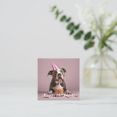 ハッピーバースデー!犬食べ物のケーキ エンクロージャーカード (スタンド正面)