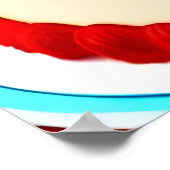 ハッピーバースデー、犬3匹、ケーキ | AI Art ポスター (角)