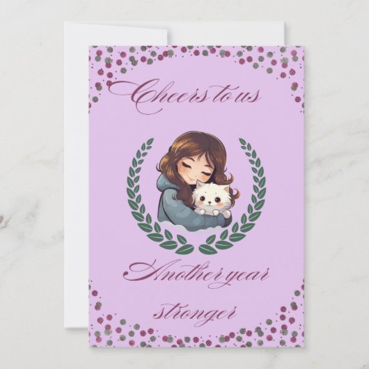 ハッピーバースデー 犬 猫 ペット 動物 誕生日カード 招待状 (正面)