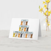 ハッピーバースデー、猫グループ カード (黄色い花)