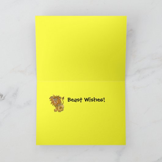 ハッピーバースデー-獣は挨拶状を望みます カード (内部)