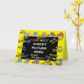 ハッピーバースデー-獣は挨拶状を望みます カード (黄色い花)