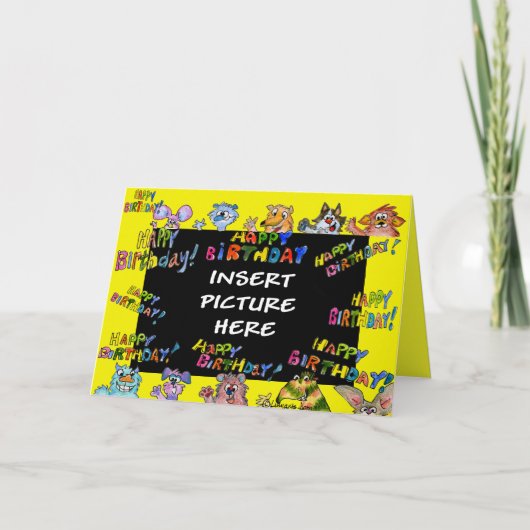 ハッピーバースデー-獣は挨拶状を望みます カード (正面)