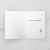 ハッピーバースデー – 甘い薄紫ハート型バルーン カード (内部)