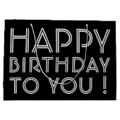 「ハッピーバースデー!」 |白黒 ラージペーパーバッグ (裏面)