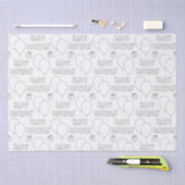 ハッピーバースデー（白） 薄葉紙 (クラフト)