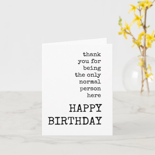 ハッピーバースデー、皮肉、おもしろい文字専用カード カード (黄色い花)