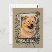 ハッピーバースデー – 石の足 – チャウチャウ – シニー ポストカード (正面/裏面)