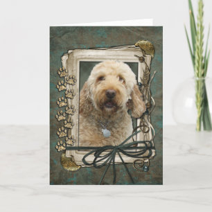ハッピーバースデー-石造りの足- GoldenDoodle カード