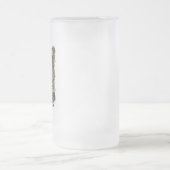 ハッピーバースデー-石造りの足- GoldenDoodle フロストグラスビールジョッキ (中央)