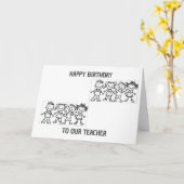 ハッピーバースデー**私たちの先生** カード (黄色い花)