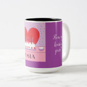 ハッピーバースデー、私のハートから貴方のデータ: ツートーンマグカップ (正面右)