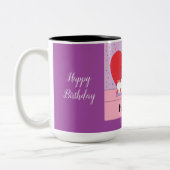 ハッピーバースデー、私のハートから貴方のデータ: ツートーンマグカップ (左)