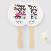 ハッピーバースデー、私のベビー-カスタム写真/名前/DOB ハンドファン (正面&裏面)