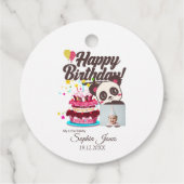 ハッピーバースデー、私のベビー-カスタム写真/名前/DOB フェイバータグ (裏面)