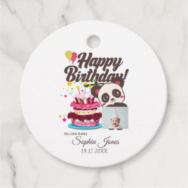 ハッピーバースデー、私のベビー-カスタム写真/名前/DOB フェイバータグ