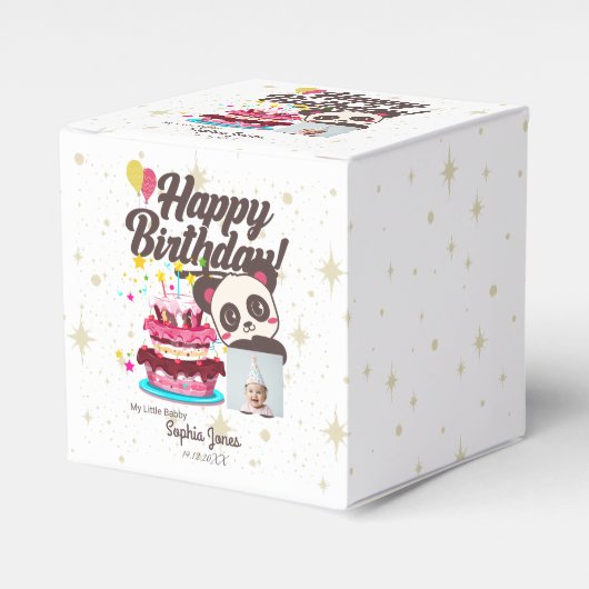 ハッピーバースデー、私のベビー-カスタム写真/名前/DOB フェイバーボックス (正面サイド)