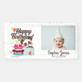 ハッピーバースデー、私のベビー-カスタム写真/名前/DOB 横断幕 (横)