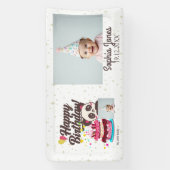 ハッピーバースデー、私のベビー-カスタム写真/名前/DOB 横断幕 (縦)