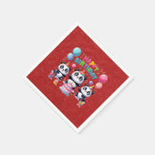 ハッピーバースデー、私の三頭のパンドラ(PANDAS) スタンダードカクテルナプキン (角)