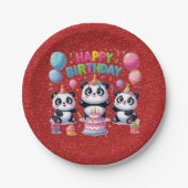 ハッピーバースデー、私の三頭のパンドラ(PANDAS) ペーパープレート (正面)