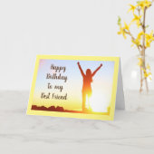 ***ハッピーバースデー***私の「友だち」に最高の対して カード (黄色い花)