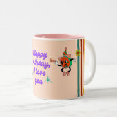 ハッピーバースデー、私はあなたを愛する – ハートフェルトお祝い ツートーンマグカップ (正面右)